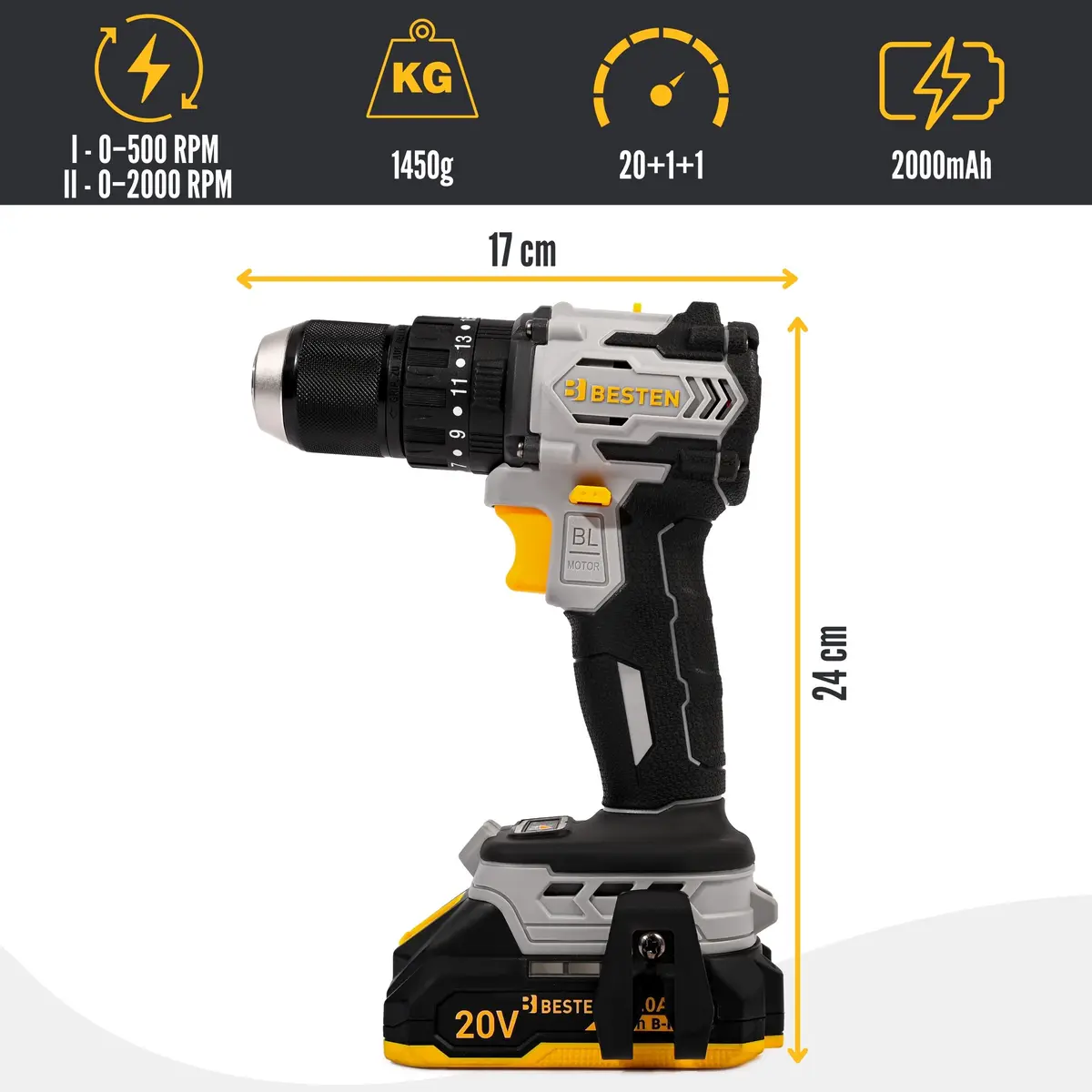 Specyfikacja wkrętarki akumulatorowej udarowej BESTEN BE-2885